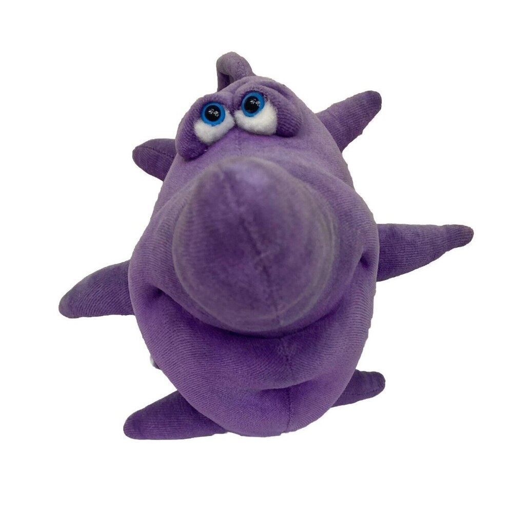 Funny Friends Fish Plush Purple Blue Eyes 8" x 14" Soft Jennifer Mazur Toy